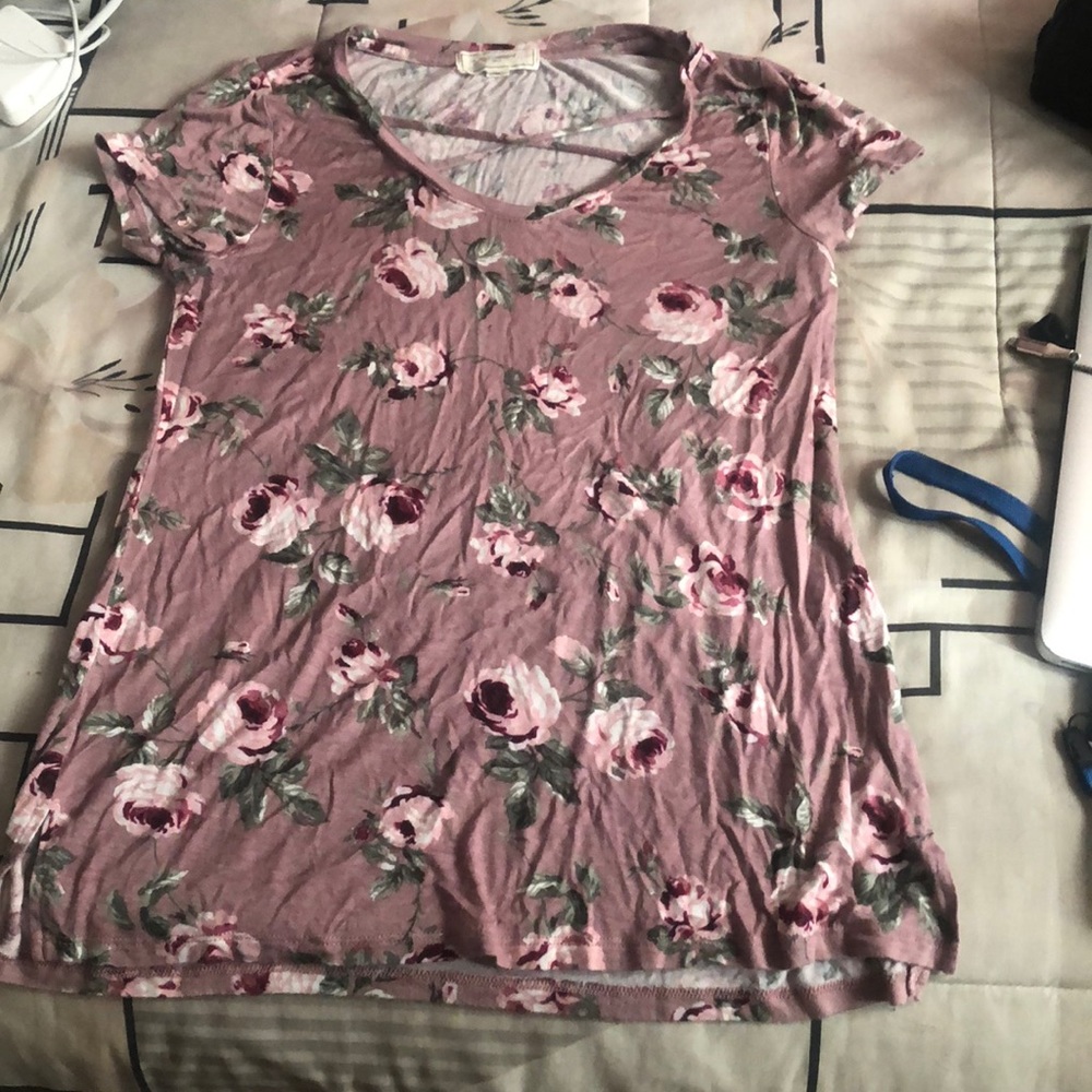 pink floral shirt